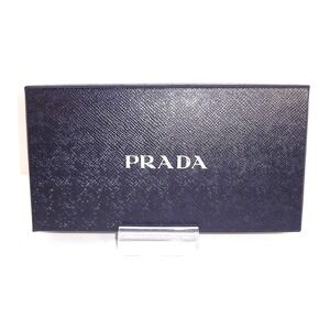 PRADA Quilted Zip Around Wallet Blue Nylon‎ and Saffiano Leather Authentic Italy